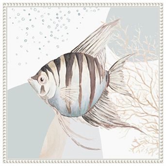 Ocean Oasis Bubbles Striped Fish By Patricia Pinto Framed Canvas Wall Art Print