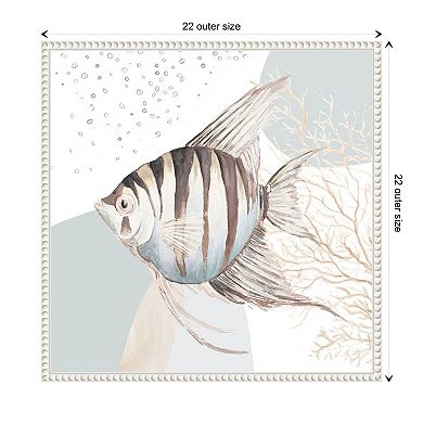 Ocean Oasis Bubbles Striped Fish By Patricia Pinto Framed Canvas Wall Art Print
