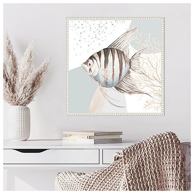 Ocean Oasis Bubbles Striped Fish By Patricia Pinto Framed Canvas Wall Art Print