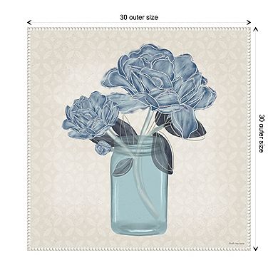 Splendid Blue Bouquet Ii By Arvilla Morett Framed Canvas Wall Art Print