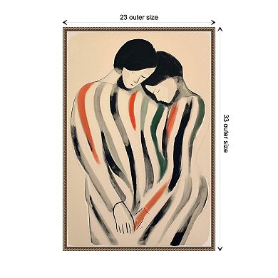 Intimate Embrace Man And Woman By Treechild Framed Canvas Wall Art Print