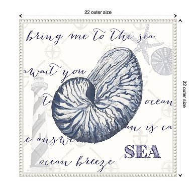 Indigo Ocean Treasures Ii By Gina Ritter Framed Canvas Wall Art Print