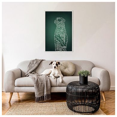 The Emerald Meerkat By Ema Paraschiv Framed Canvas Wall Art Print