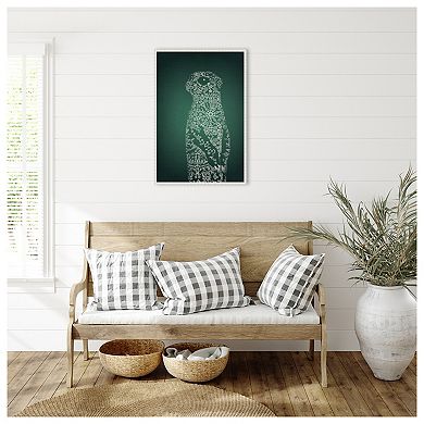 The Emerald Meerkat By Ema Paraschiv Framed Canvas Wall Art Print