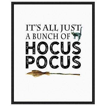 Just A Bunch Of Hocus Pocus Broom By Amanti Art Portfolio Framed Canvas Wall Art Print