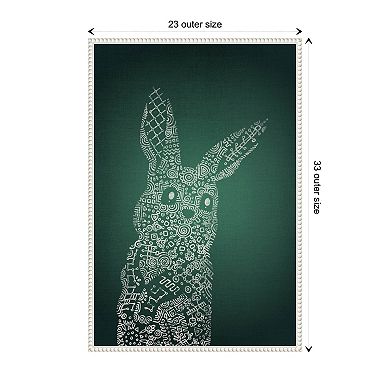 The Emerald Bunny By Ema Paraschiv Framed Canvas Wall Art Print
