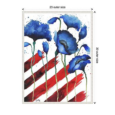 Patriotic Floral Ii By Elizabeth Medley Framed Canvas Wall Art Print