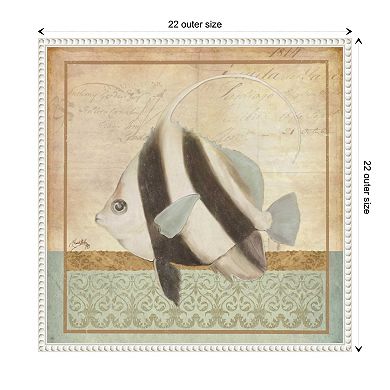 Vintage Fish I By Elizabeth Medley Framed Canvas Wall Art Print