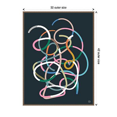 Color Lines By Dan Hobday Framed Canvas Wall Art Print