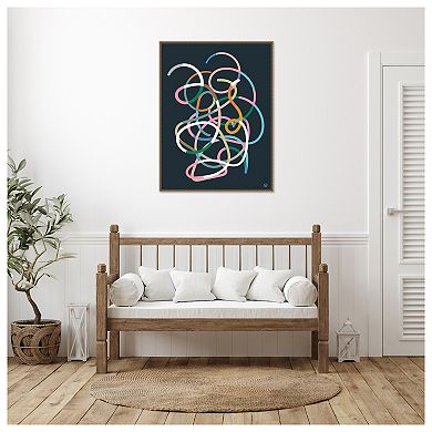 Color Lines By Dan Hobday Framed Canvas Wall Art Print