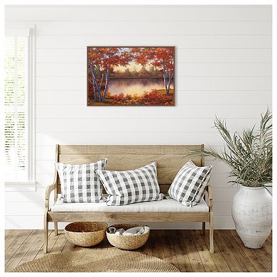 Red And Gold By Diane Romanello Framed Canvas Wall Art Print