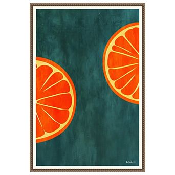 Orange Slices By Bo Anderson Framed Canvas Wall Art Print