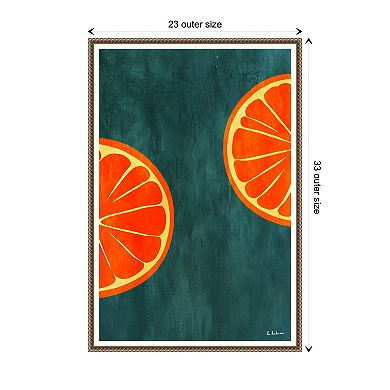 Orange Slices By Bo Anderson Framed Canvas Wall Art Print