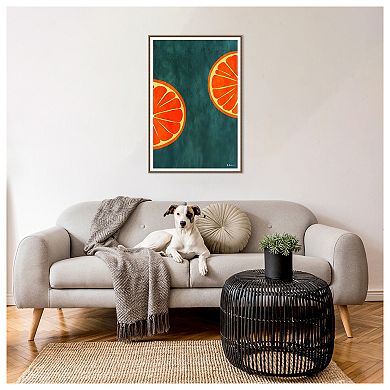 Orange Slices By Bo Anderson Framed Canvas Wall Art Print
