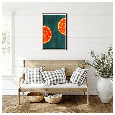Orange Slices By Bo Anderson Framed Canvas Wall Art Print