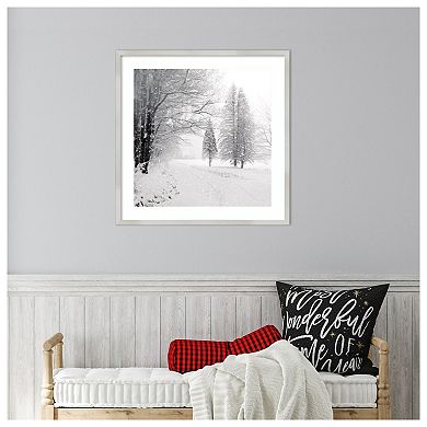 Let It Snow Ii Bw By Sue Schlabach Wood Framed Wall Art Print