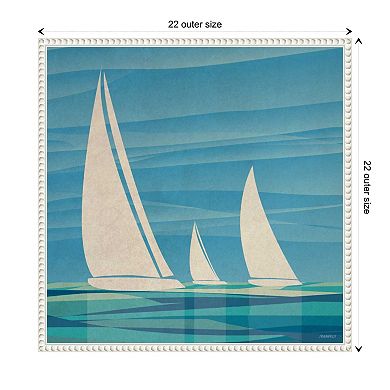 Water Journey I Sailboats By Dan Meneely Framed Canvas Wall Art Print