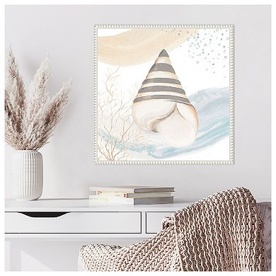 Ocean Oasis Wave Tropical Shell Ii By Patricia Pinto Framed Canvas Wall Art Print