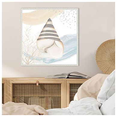 Ocean Oasis Wave Tropical Shell Ii By Patricia Pinto Framed Canvas Wall Art Print