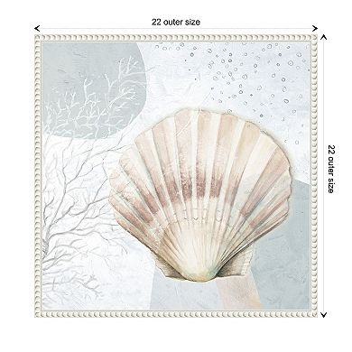 Ocean Oasis Bubbles Blush Scallop By Patricia Pinto Framed Canvas Wall Art Print