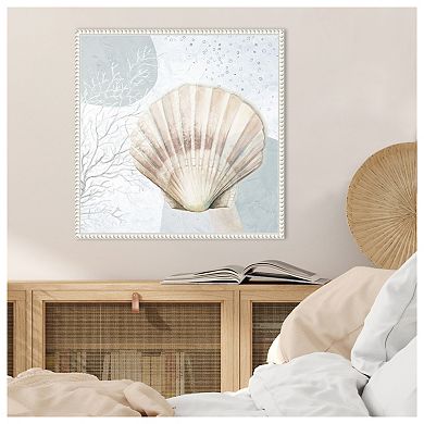 Ocean Oasis Bubbles Blush Scallop By Patricia Pinto Framed Canvas Wall Art Print