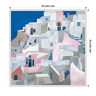 Santorini Seashore By Ana Rut Bre Framed Canvas Wall Art Print