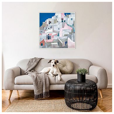 Santorini Seashore By Ana Rut Bre Framed Canvas Wall Art Print