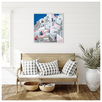 Santorini Seashore By Ana Rut Bre Framed Canvas Wall Art Print
