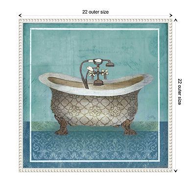 Regal Blue Tub Ii By Elizabeth Medley Framed Canvas Wall Art Print