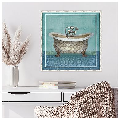 Regal Blue Tub Ii By Elizabeth Medley Framed Canvas Wall Art Print