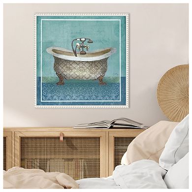 Regal Blue Tub Ii By Elizabeth Medley Framed Canvas Wall Art Print