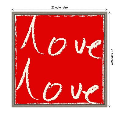 Love Love By Jenny Frean Framed Canvas Wall Art Print
