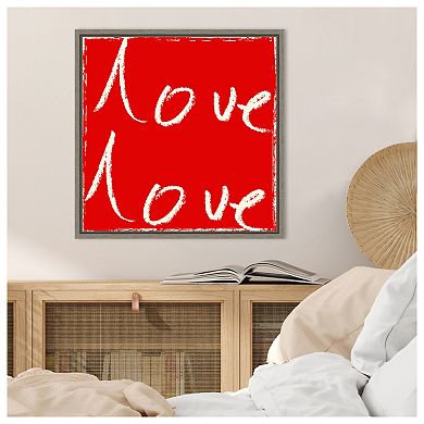 Love Love By Jenny Frean Framed Canvas Wall Art Print