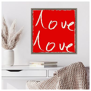 Love Love By Jenny Frean Framed Canvas Wall Art Print
