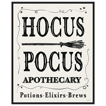 Hocus Pocus Halloween Black By Anne Tavoletti Framed Canvas Wall Art Print