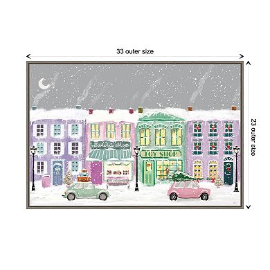 Hometown Holiday I Purple By Veronique Charron Framed Canvas Wall Art Print