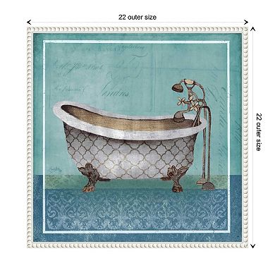 Regal Blue Tub I By Elizabeth Medley Framed Canvas Wall Art Print
