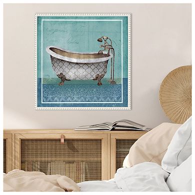 Regal Blue Tub I By Elizabeth Medley Framed Canvas Wall Art Print