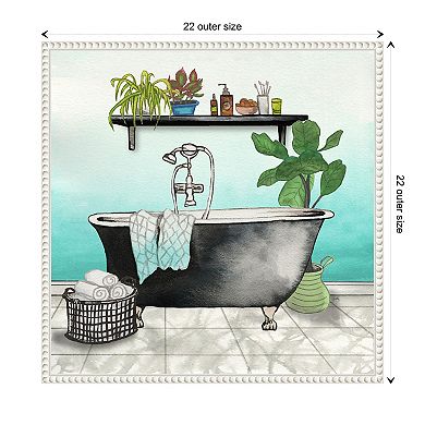 Plant House Bath Square I By Elizabeth Medley Framed Canvas Wall Art Print