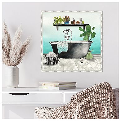 Plant House Bath Square I By Elizabeth Medley Framed Canvas Wall Art Print