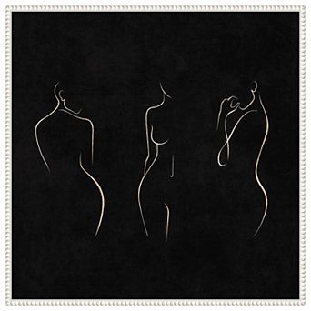 Silhouettes Black And White By Emel Tunaboylu Framed Canvas Wall Art Print
