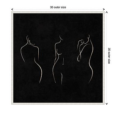 Silhouettes Black And White By Emel Tunaboylu Framed Canvas Wall Art Print