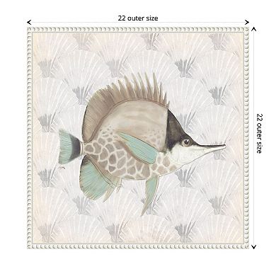 Neutral Vintage Fish Iii By Elizabeth Medley Framed Canvas Wall Art Print