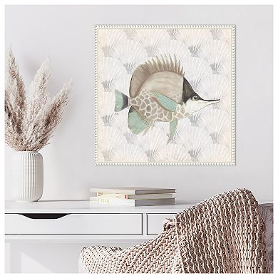 Neutral Vintage Fish Iii By Elizabeth Medley Framed Canvas Wall Art Print