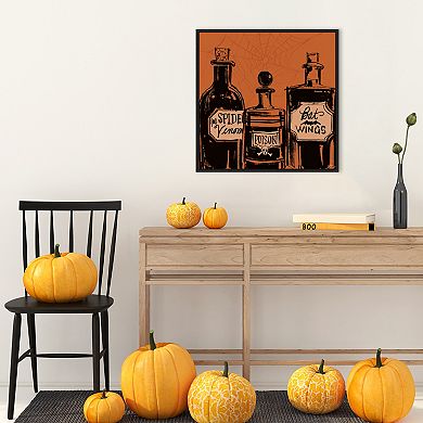 Haunted Halloween Ix By Anne Tavoletti Framed Canvas Wall Art Print