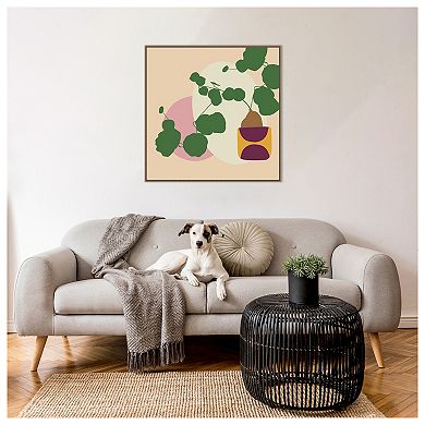 Mod Potted Plant 1i By Jen Bucheli Framed Canvas Wall Art Print