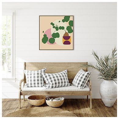 Mod Potted Plant 1i By Jen Bucheli Framed Canvas Wall Art Print