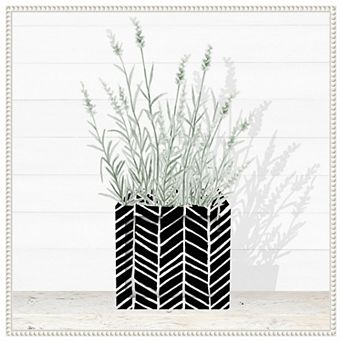 Lavender Blossom In Modern Pot I By Janice Gaynor Framed Canvas Wall Art Print