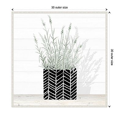 Lavender Blossom In Modern Pot I By Janice Gaynor Framed Canvas Wall Art Print