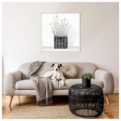 Lavender Blossom In Modern Pot I By Janice Gaynor Framed Canvas Wall Art Print